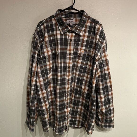 Carhartt Other - Carhartt Mens 3XLT Tall Heavyweight Flannel Shirt Button Up Plaid